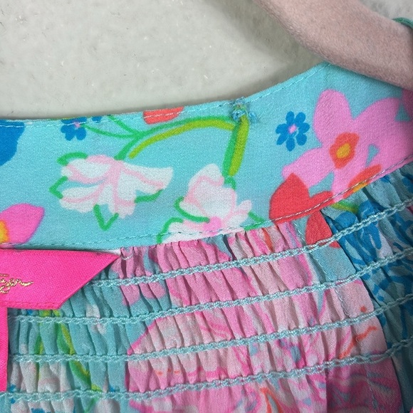 Lilly Pulitzer Elsa 100% Silk Top Blouse in Luscious Lions Surf Blue sz M - Picture 6 of 15